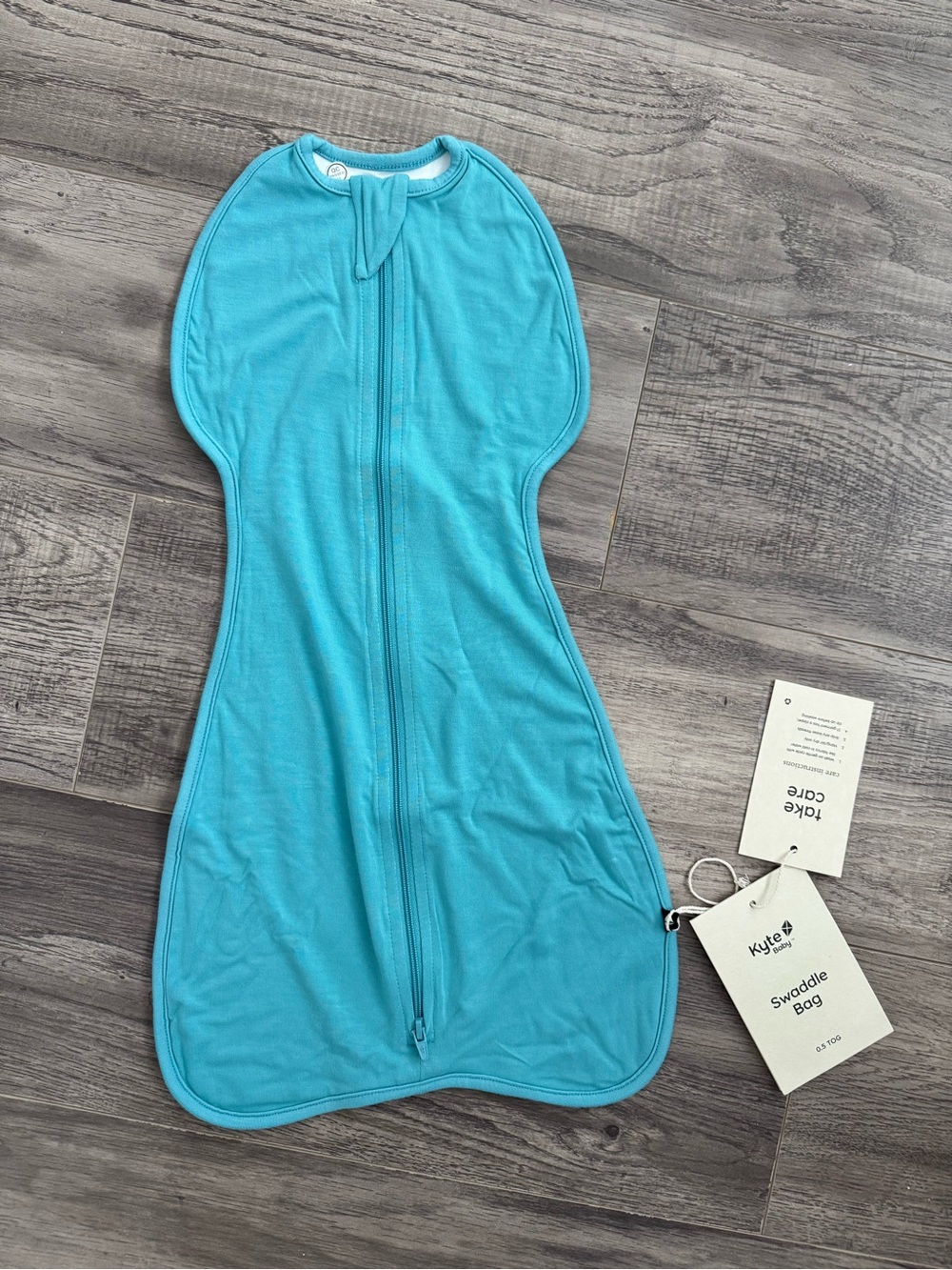 NWT Kyte BABY Teal Zip Swaddle Sack NEWBORN
